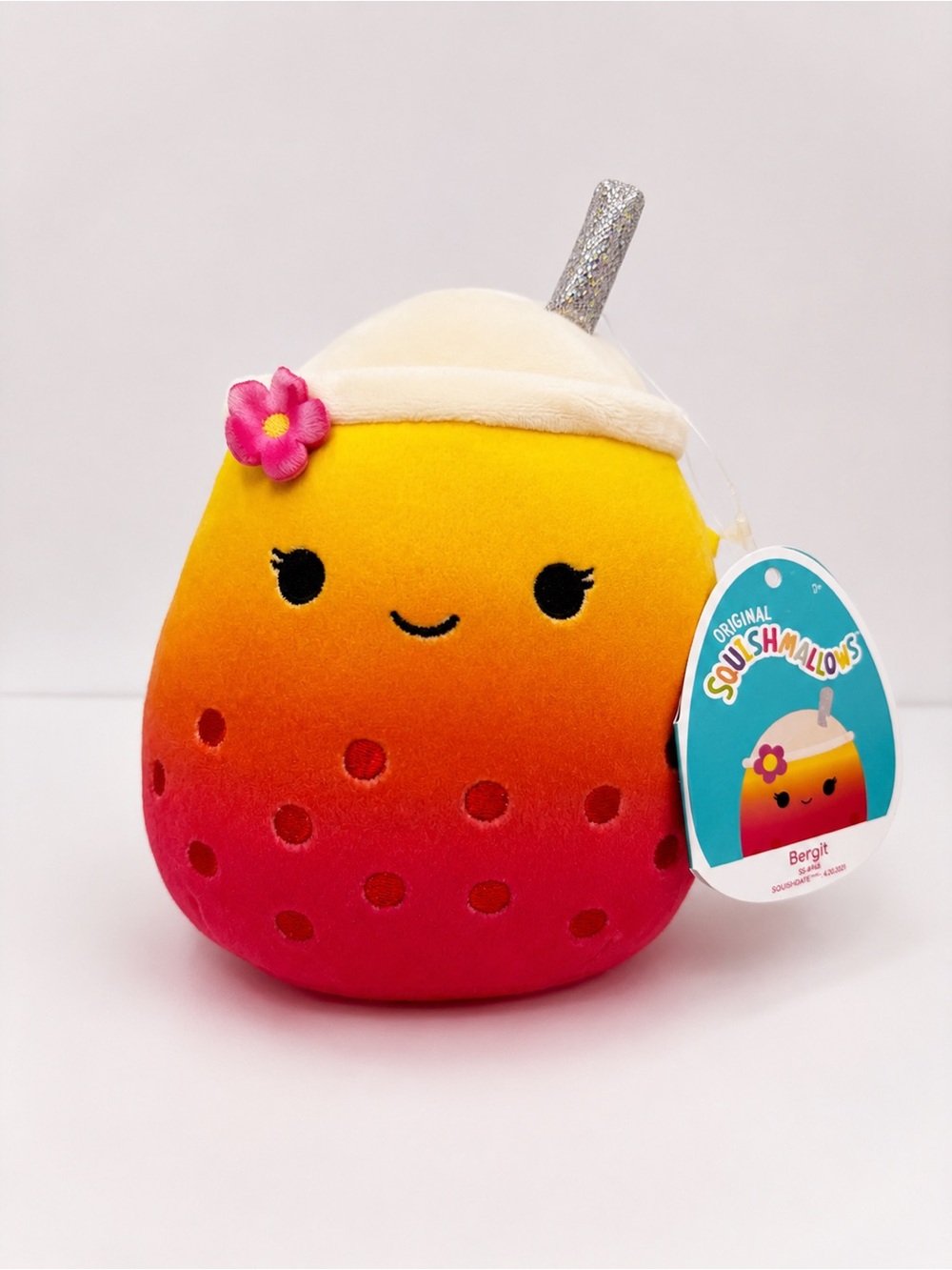 Squishmallows Bergit Fruit Drink Plush with Tag 8” Kellytoy BNWT